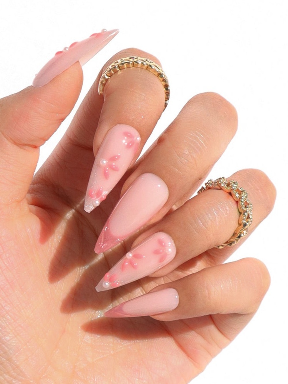 FLOWER TOSS Long Stiletto Press-On Nails Nail Reformation
